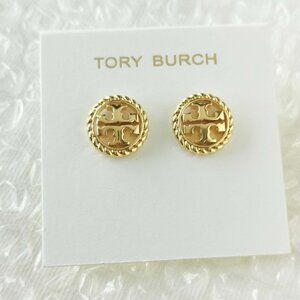 NEW❤️ Tory Burch Rope Logo Gold Stud Earrings ❤️